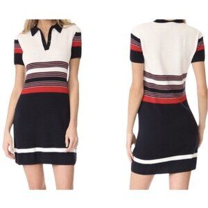Rag & Bone Krista Preppy Striped Merino Wool Polo Sweater Dress Size Small